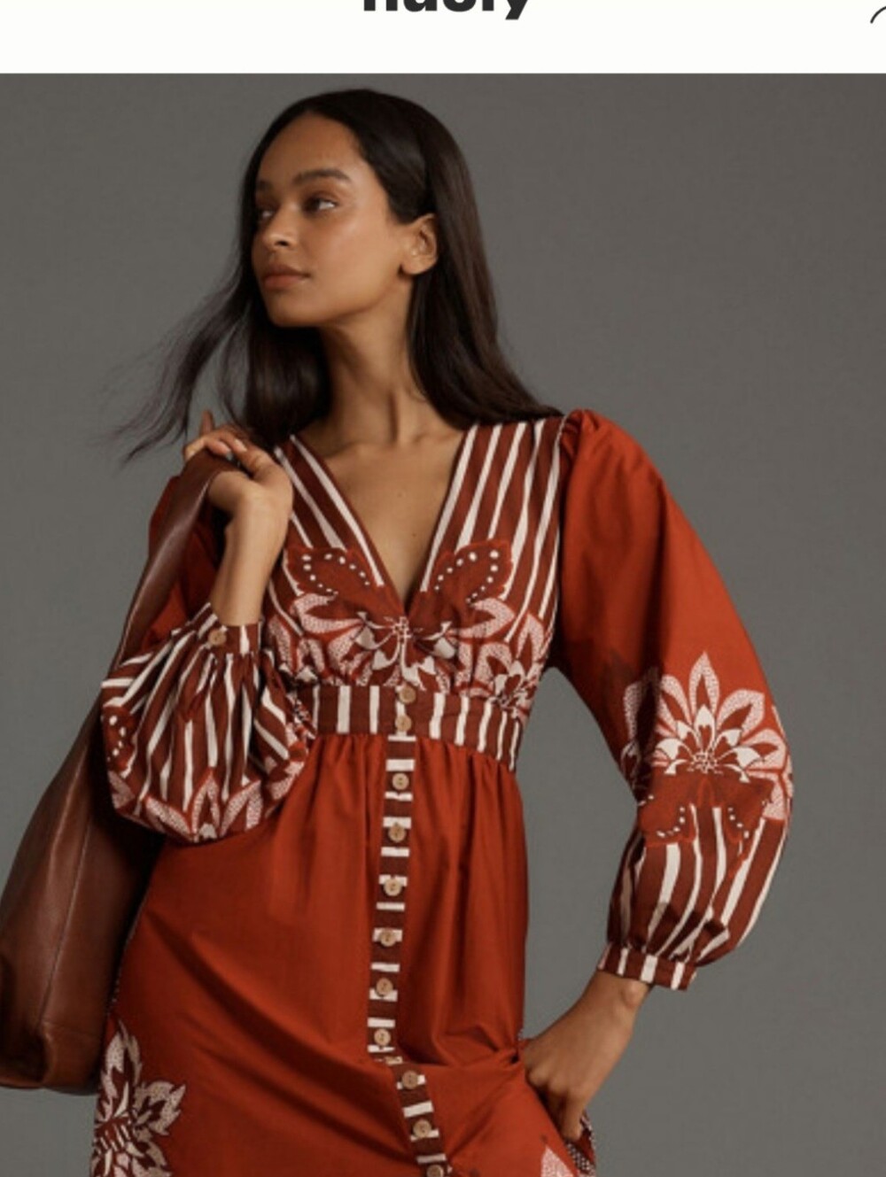 FARM Rio Red and White Floral Maxi Dress